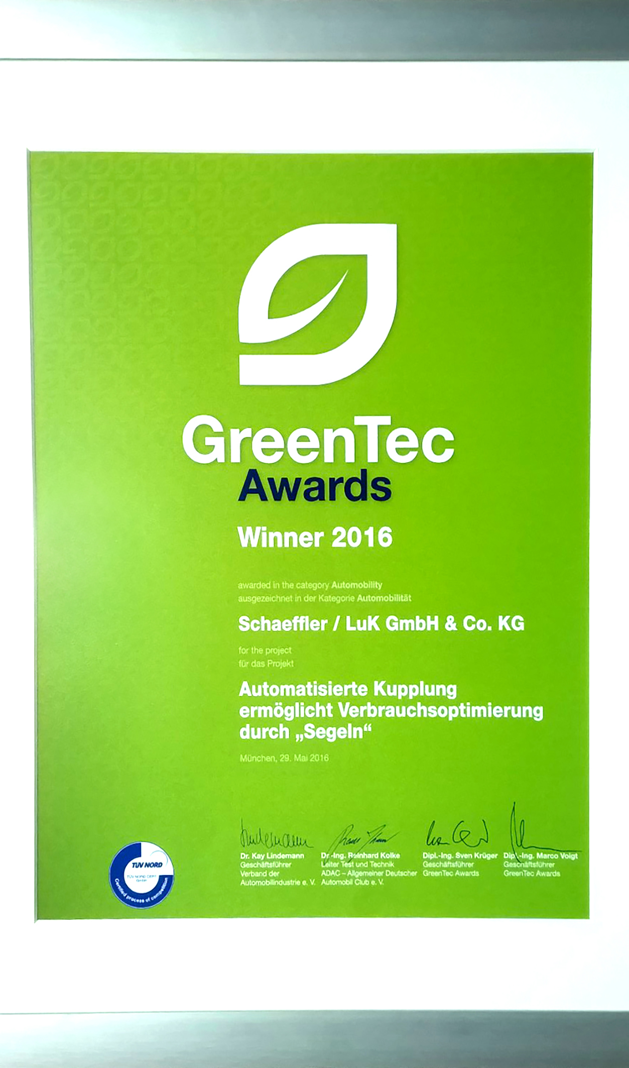 舍弗勒E-Clutch獲歐洲綠色科技一等獎